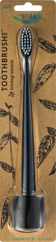 The Natural Family Co. Bio Zahnbürste mit Ständer weich