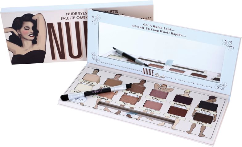 theBalm Nude Dude Palette mit Lidschatten mit Pinselchen