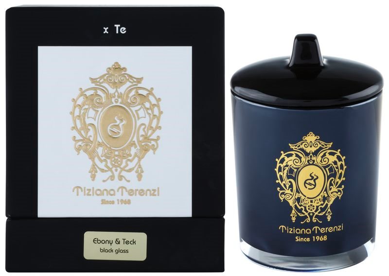 Tiziana Terenzi Ebony & Teck vela perfumada pequeño con tapa