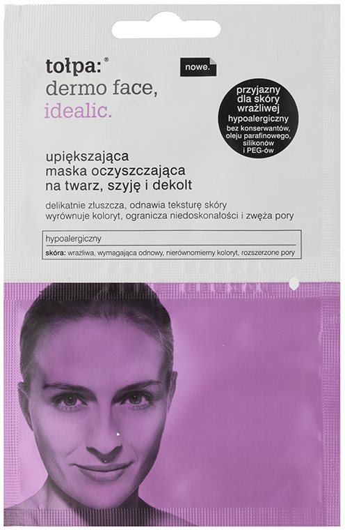 Tołpa Dermo Face Idealic mascarilla limpiadora rejuvenecedora para rostro, cuello y escote