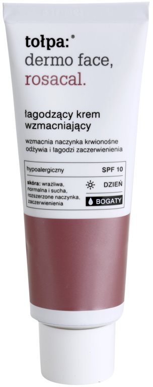 Tołpa Dermo Face Rosacal łagodzący, bogaty krem przeciw zaczerwienieniom SPF 10