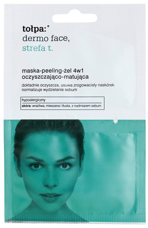 Tołpa Dermo Face T-Zone máscara-peeling-gel 4 em 1 para pele oleosa propensa a acne