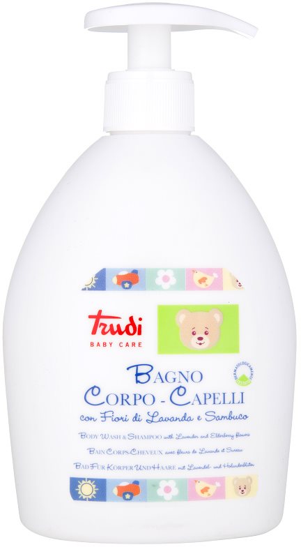 Trudi Baby Care detské mlieko do kúpeľa a šampón s levanduľou a bazovým kvetom