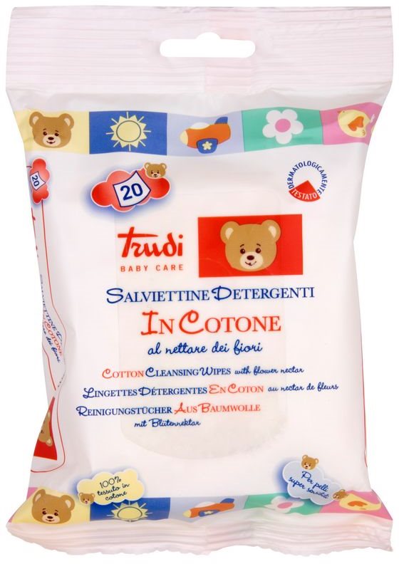 Trudi Baby Care bombažni čistilni navlaženi robčki s cvetnim nektarjem