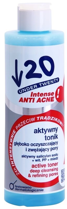 Under Twenty ANTI! ACNE INTENSE tónico de limpeza profunda para redução de poros