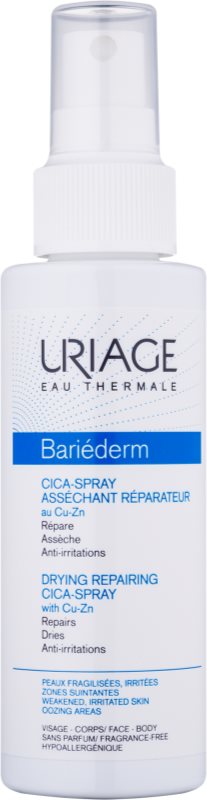 Uriage Bariéderm Cica izsušujoče popravljalno pršilo z vsebnostjo bakra in cinka
