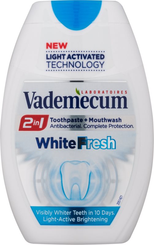 Vademecum 2 in1 White Fresh pasta do zębów + płyn do płukania jamy ustnej w jednym