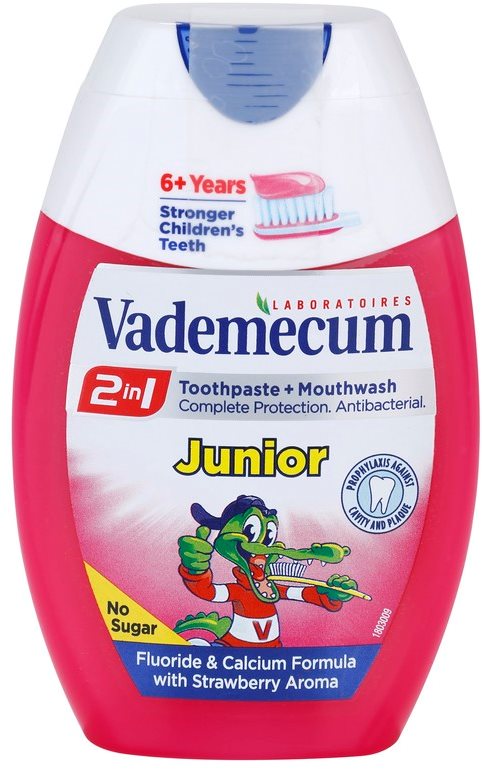 Vademecum 2 in1 Junior pasta de dientes + enjuague bucal en un solo producto