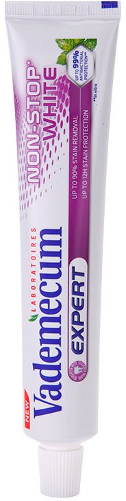 Vademecum Expert Non-Stop White bleichende Zahnpasta gegen Zahnschmelzflecken