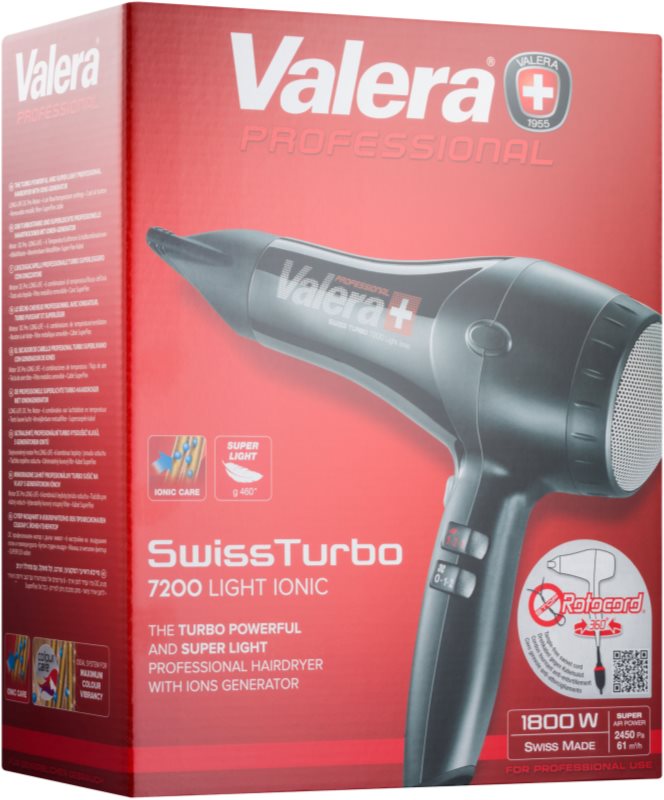 Valera Swiss Turbo 7200 Light Ionic Rotocord profesionální fén na vlasy s ionizační funkcí