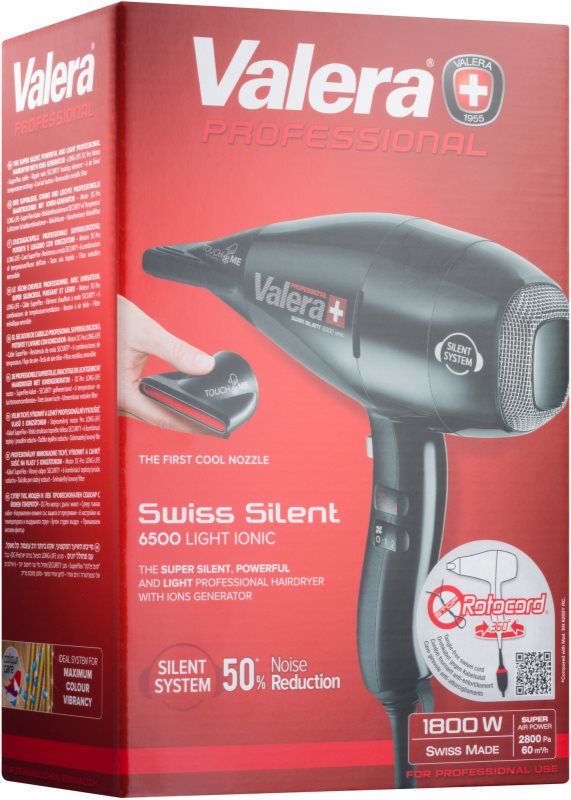 Valera Swiss Silent 6500 Light Ionic Rotocord asciugacapelli professionale con ionizzatore protezione colore