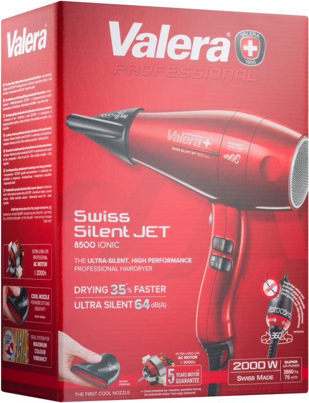 Valera Swiss Silent Jet 8500 Ionic Rotocord Professional Ionising Hairdryer For Volume And Shine