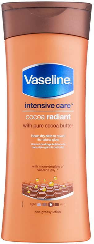 Vaseline Cocoa Radiant зволожуюче молочко для тіла з маслом какао