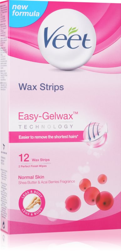 Veet Wax Strips воскові смужки для депіляції з олійкою Ши та ароматом ягід