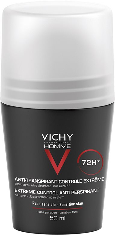 Vichy Homme Deodorant antiperspirant roll-on impotriva transpiratiei excesive