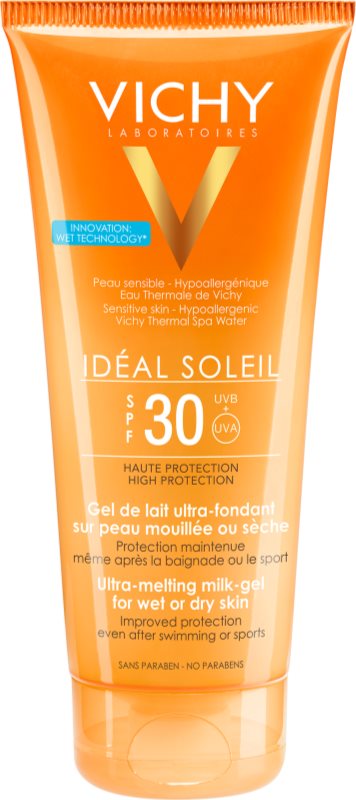 Vichy Idéal Soleil ultra talilni mlečni gel za mokro in suho kožo SPF 30