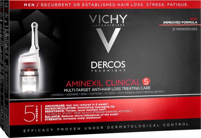 Vichy Dercos Aminexil Clinical 5 tratamento local para a queda de cabelo para homens