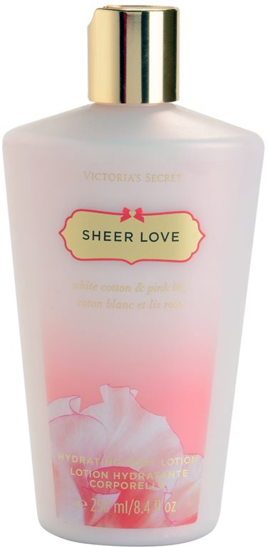 Victoria's Secret Sheer Love White Cotton & Pink Lily Körperlotion für Damen 250 ml