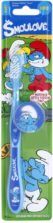 VitalCare The Smurfs zubná kefka pre deti s cestovným krytom