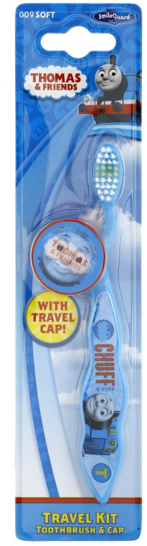 VitalCare Thomas & Friends escova de viagem para crianças com tampa soft