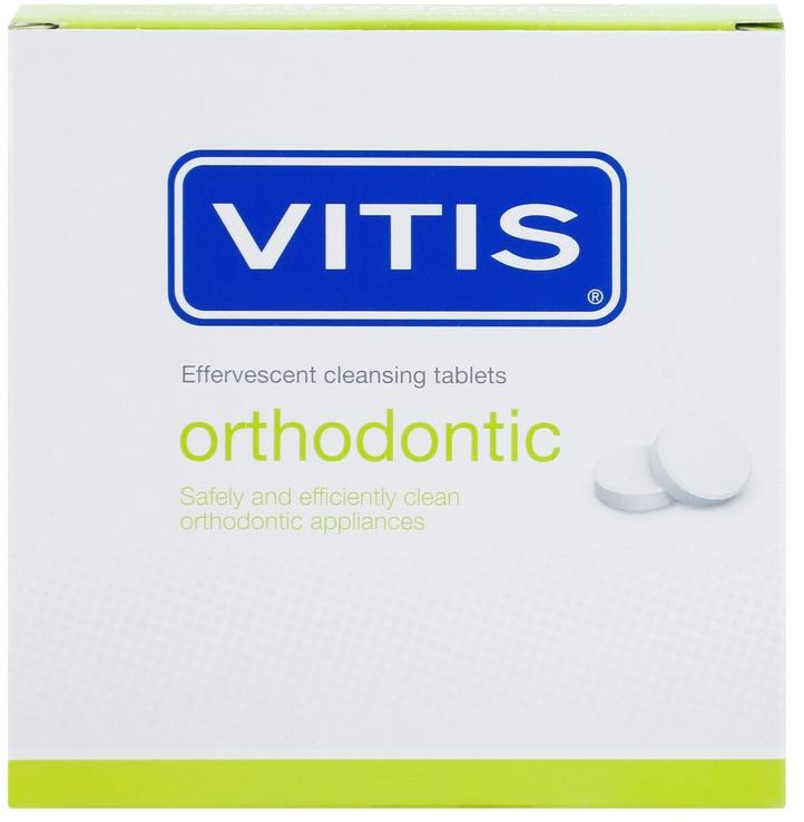 Vitis Orthodontic Reinigungstabletten für lose Zahnspangen und Zahnprothesen