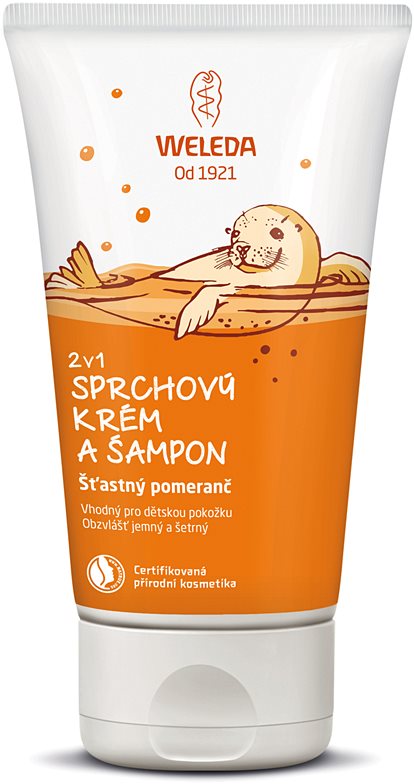 Weleda Kids Happy Orange creme de duche e champô para crianças 2 em 1