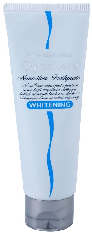 White Pearl NanoCare Whitening zubná pasta s nanočasticami striebra proti škvrnám na zubnej sklovine