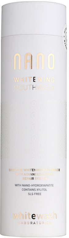 Whitewash Nano Mundwasser zur Erneuerung des Zahnschmelzes und für schonendes Bleichen