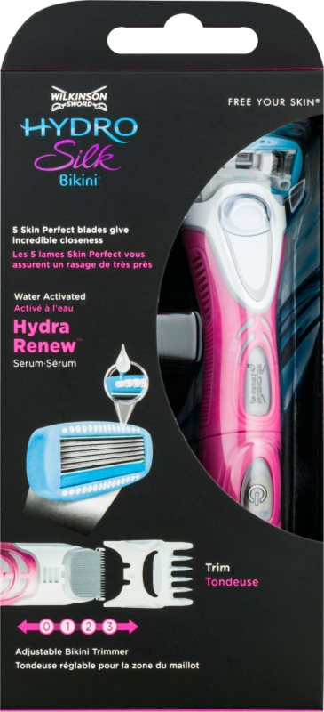 Wilkinson Sword Hydro Silk бритва + водостійкий тример для зони бікіні 2 в 1