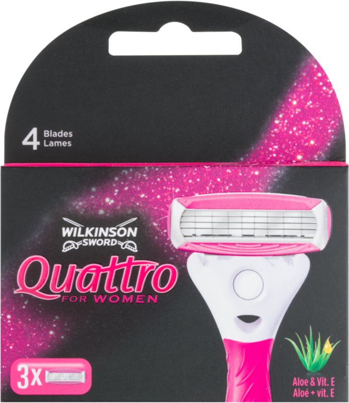Wilkinson Sword Quattro for Women Aloe & Vit. E nadomestne britvice 3 kos