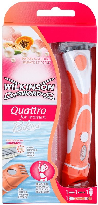 Wilkinson Sword Quattro for Women Bikini prirezovalnik in strojček za mokro britje
