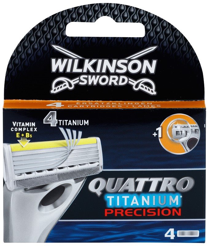 Wilkinson Sword Quattro Titanium Precision lames de rechange 4 pièces