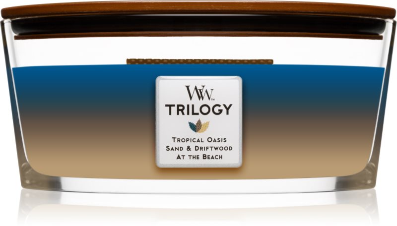 Woodwick Trilogy Nautical Escape vonná svíčka 453,6 g s dřevěným knotem (Hearthwick)