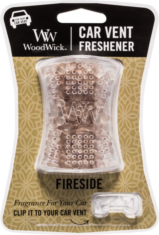 Woodwick Fireside vůně do auta clip