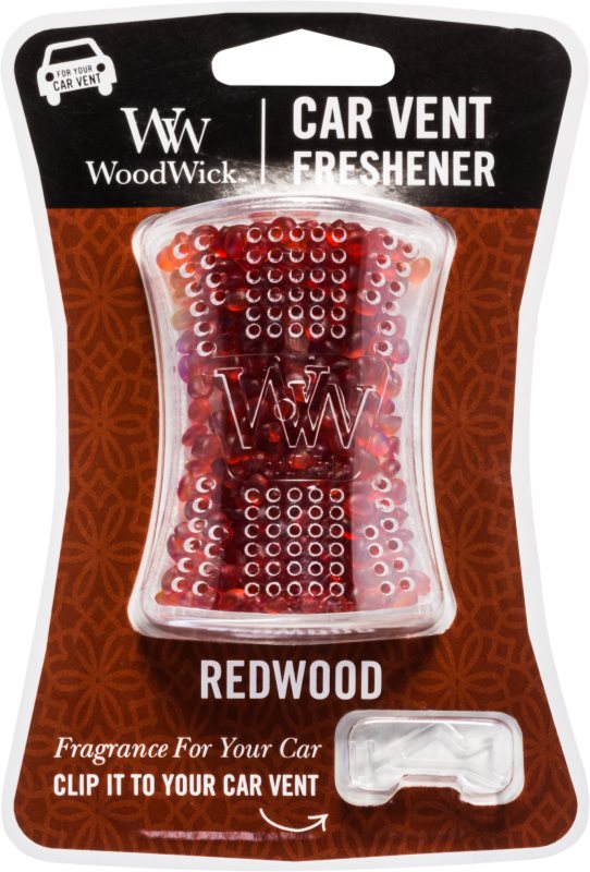 Woodwick Red Wood vůně do auta clip