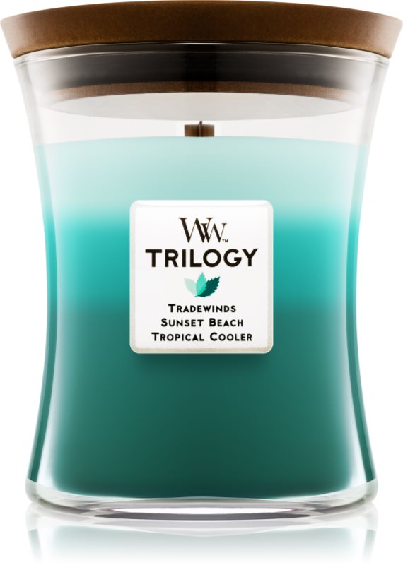 Woodwick Trilogy Ocean Escape bougie parfumée 275 g moyenne