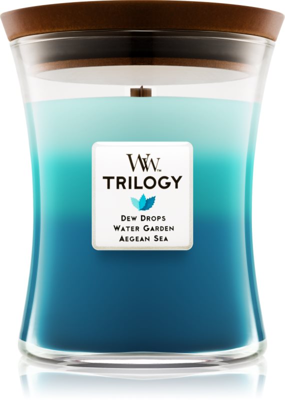 Woodwick Trilogy Gentle Rain illatos gyertya 275 g közepes