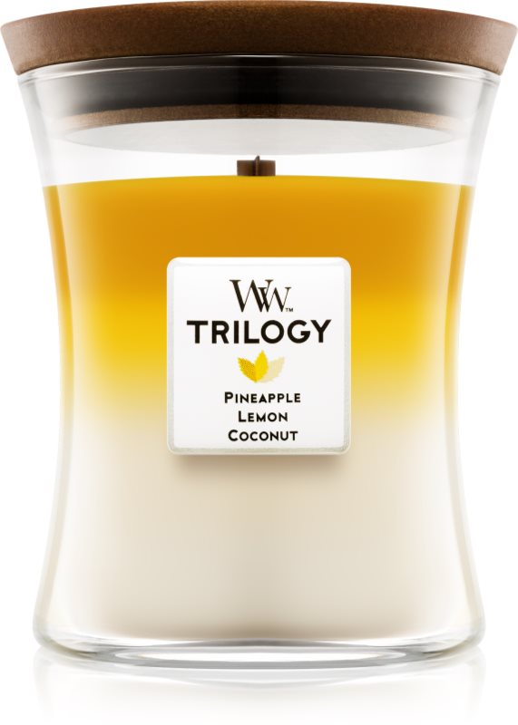 Woodwick Trilogy Fruits of Summer lumanari parfumate 275 g mediu