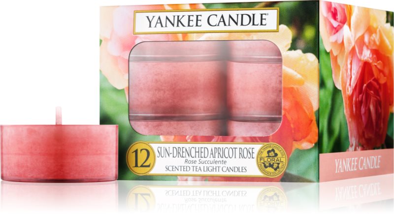 Yankee Candle Sun-Drenched Apricot Rose čajna svijeća 12 x 9,8 g