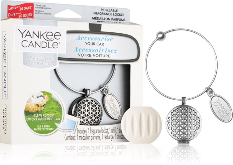 Yankee Candle Clean Cotton parfum pentru masina pandantiv + refill (Geometric)