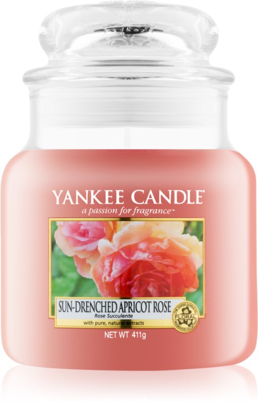 Yankee Candle Sun-Drenched Apricot Rose vonná sviečka 411 g Classic stredná