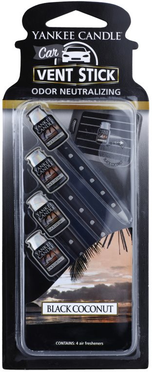 Yankee Candle Black Coconut Désodorisant voiture 4 pcs
