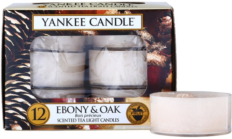 Yankee Candle Ebony & Oak świeczka typu tealight 12 x 9,8 g
