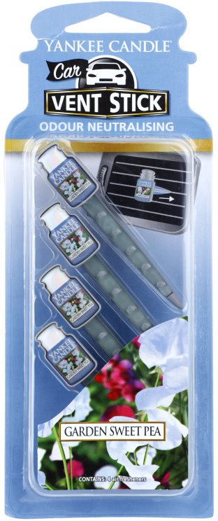 Yankee Candle Garden Sweet Pea odświeżacz do samochodu 4 szt.