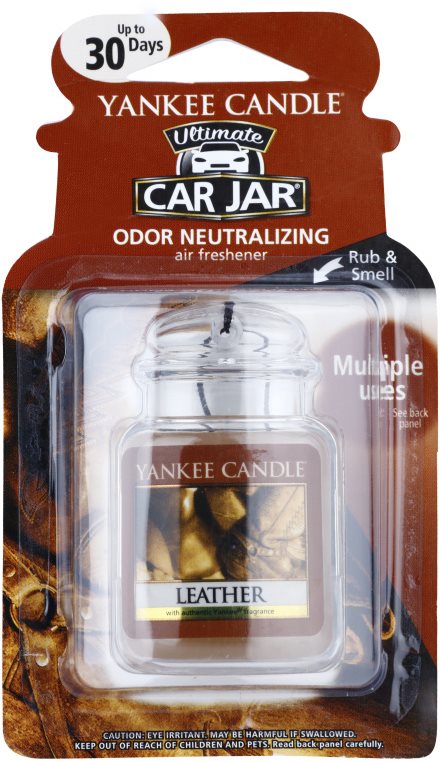 Yankee Candle Leather Car Air Freshener hanging