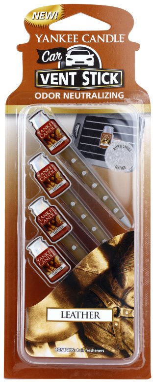 Yankee Candle Leather Deodorante per auto 4 pz