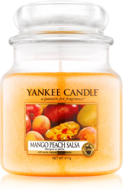 Yankee Candle Mango Peach Salsa illatos gyertya 411 g Classic közepes méret