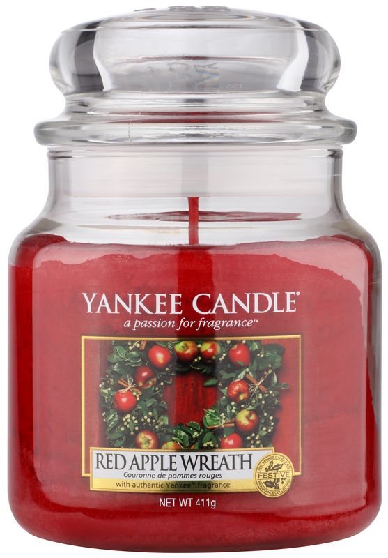 Yankee Candle Red Apple Wreath illatos gyertya 411 g Classic közepes méret