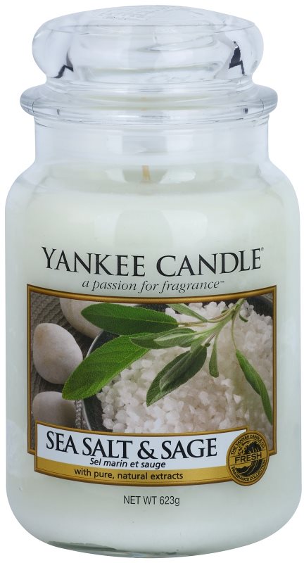 Yankee Candle Sea Salt & Sage Αρωματικό κερί 623 γρ Κλασικό μεγάλο