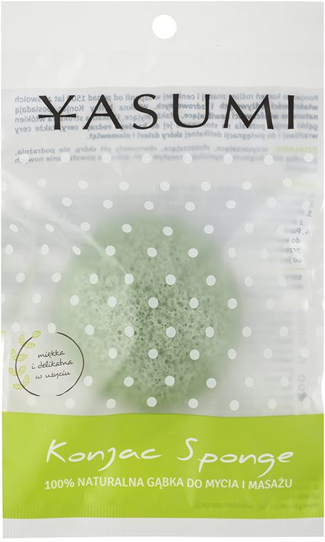 Yasumi Konjak Green Tea esponja macia de limpeza para pele oleosa propensa a acne